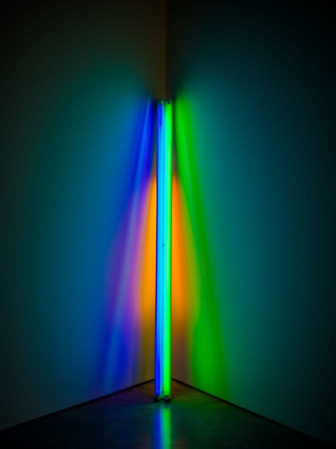 Neon Corner: Blue and Green Split the Darkness