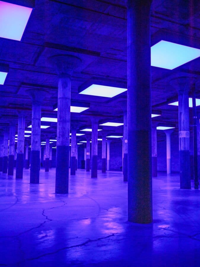 Contemporary Art Meets Industrial Architecture in Purple